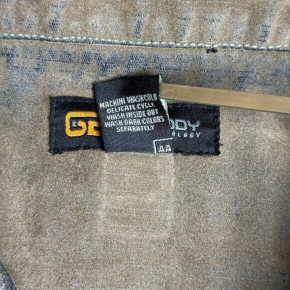 Deadstock Godbody Denim Technology Tan Cotton Faux Suede Jean Jacket Mens 3XL - Picture 7 of 10